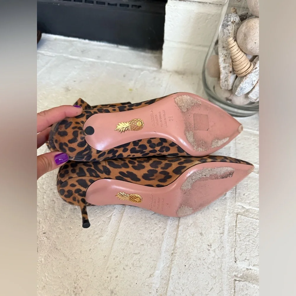 $999 Aquazzura Women Brown Suede Very Boogie 60 Ankle Boots Shoes EU 38 7.5 - Picture 7 of 9